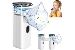 SENTASI Aerosol Portatile Bambini e Adulti,Mesh Inalatore Nebulizzatore con Boccaglio e 2 Mascherae Aerosol Malattie Respiratorie Efficaci, Nebulizzazione Regolabile,Pulizia con un clic
