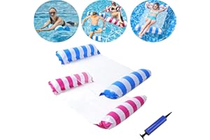 Amebleak Bouee Piscine Adulte, 2 Pièces Flotteur Piscine, 4 in 1 Hamac Flottant Piscine, Hamac d’Eau Plage Portable, Flottant Hamac Gonflable, Swimming Hammock pour Plage, Partie, Vacances(A)