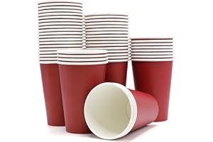 Gobelets Jetables ALLFYL 50 Pièces Gobelet 300ml ECO Gobelet Carton Grand Gobelet Cafe Jetable pour Café, thé, Fête, Café, Travail, Maison ou Extérieur