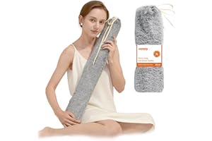 samply Long Hot Water Bottle -3L Large Capacity, Hot Water Bag with Furry Cover, Grey