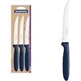 Tramontina Set of 3 Steak Knives Stainless Steel Ipanema Dark Blue