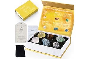 Faivykyd Gemini Crystals for Healing, Natural Spiritual Crystals with Horoscope Box, Zodiac Birthstone Crystal Set, Birthday Gifts for Women Men Friends, Healing Crystal for Beginners