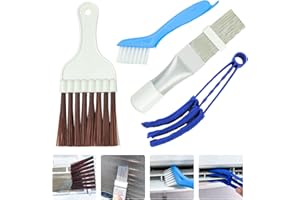 YUKOVEP Spazzola per Pulizia del Condizionatore d'Aria,4 Pezzi Spazzola Pulizia Condensatore,pettine in tessuto blu,per Serpentine Condizionamento,Metallo Strumento di Riparazione del Radiatore
