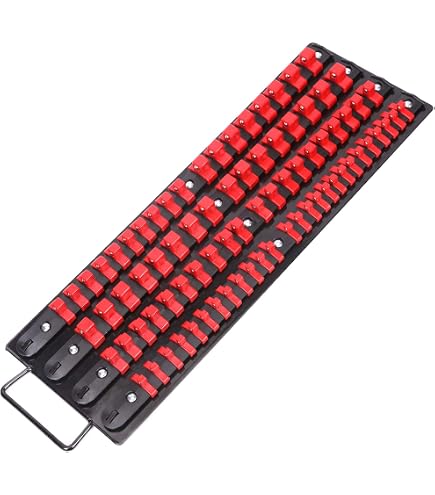 Set Organizer Per Bussole TEKTON 3/8″ – 3 Guide, Vassoio, Sistema Twist-to-lock Rosso
