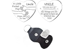 Nfyxcaz Pocket Hug Token Long Distance Gifts for Family Relationship Keepsake Keyring Double Sided Gifts with PU Leather Keychain