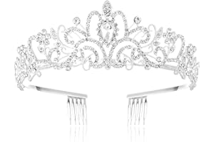 Idota Diadème Femme Couronne Princesse Adulte, Diademe Mariage Couronne Anniversaire Diadème Cristal Couronne Reine Avec Peigne Pour Mariage, Nuptiale, Bal, Reconstitution Historique