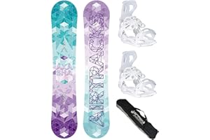 AIRTRACKS Snowboard Set/Pack/Planche Akasha Femme+Fixations Master FASTEC W+SB Sac/Neuf