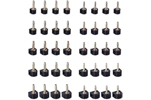 Reccisokz Tapas de Tacón Alto Reparación de Zapato Clavijas de Reemplazo de Zapatos, 8, 9, 10, 11 y 12 mm, Forma de U, Negro (20 Pares)