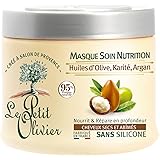 LE PETIT OLIVIER - Masque Soin Nutrition - Huiles D'Olive, Karité, Argan - Démêle, Nourrit & Répare - Cheveux Secs et Abîmés 