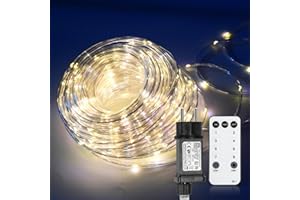 ‎CECAYLIE Cecaylie 10M Lichterschlauch Aussen, 100 LEDs Lichtschlauch mit Fernbedienung und Timer, IP65, Dimmbar & Memory-Funktion 8 Modi für AußEn Innen,Warmweiß