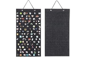 RJFUJP Pin Badge Display, Pin Display, Enamel Pin Display, 96 Slots Enamel Pin Display Board, Deep Grey Pin Badge Holder for Collecting and Showcasing Pins, Ideal for Home Decoration