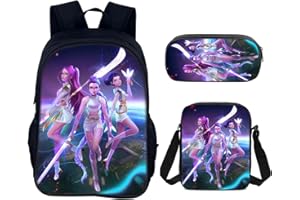 GENERIC K Pop Demon Hunters School Backpack 3 Pack Set Cool Teen School Bag, Fashion Simple Casual Daypacks with Zipper, Lightweight and Stylish, Cool Rucksack for Schools Travel Vacation