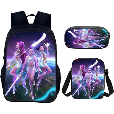 Produktbild von FYDZBSL Kuromi Kinder Rucksack, Schulrucksack Jungen Anime Kinderrucksäcke Große Kapazität