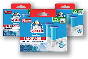 Canard WC Fresh Disc Fraîcheur Marine- Nettoie à 360° - Emballage 100% Carton - 6 recharges