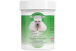 BIO-GROOM - Sure-Clot Pulver - Blutstillendes Pulver für Hunde - Antiseptisches Gerinnungsmittel verengt die Blutgefäße - Stoppt Blutung bei kleinen Verletzungen - Auch für Vögel oder Katzen - 85 g