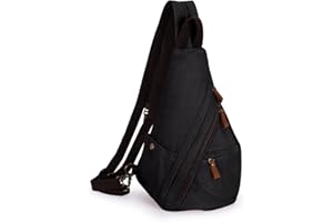 HAWEE Retro Rucksack Canvas Brusttasche Kleine Schulterrucksack Leichte Umhängetasche Sling Rucksack für Herren Damen Sport Radfahren Wandern Reisen Schule