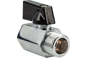 tecuro MINI Kugelhahn Innengewinde Rp 3/8 Zoll x Außengewinde G 3/8 Zoll, Messing verchromt