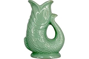 BUBBLE JUG Carafe Glouglou Gluggle en Forme de Poisson, Vase Pichet Bleu d'oeuf de canard, Très Grand Pichet 1 Litre, Pièce Décoration Maison en Céramique pour les Cocktails, l'Eau et le Gin