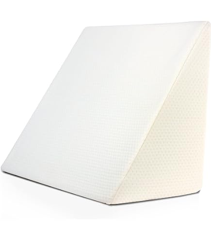 DREAMADE Coussin De Lecture Triangulaire Avec Housse Souple - Oreiller Traversin Mousse Mémoire Gris Avec Poignée