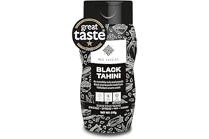 Med Cuisine Black Tahini 310GR - Premium Ground Roasted Black Sesame Paste - Nutty Flavoured Tahini Paste - 1/3 Cup of Black Tahini Covers Your Calcium Daily Needs - Gluten & Nut-Free (310gr)