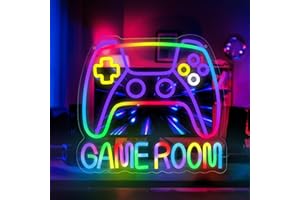 PANTHEM Néon LED Gaming Manette, Gamer Décorations Chambre Murale Lampe Gaming Room Deco Setup Ado, Enseigne Lumineuse Cadeau USB avec Variateur de Luminosité pour chambre, Salle de Jeux Bar ﻿