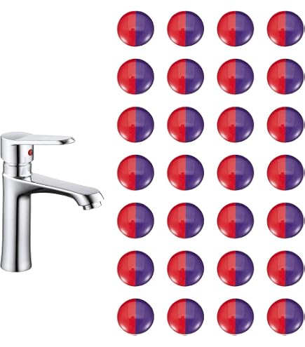 Autocollants Eau Chaude/froide Ronds - Lot De 4 Pour Robinets De Cuisine & Salle De Bain
