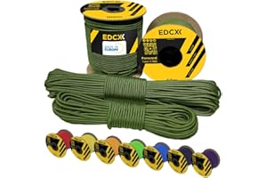 EdcX 3 mm Nylon Paracord 425 (15, 30, 50 and 100m) – 3 mm Type II, 100% Nylon Rope, 3 Strand Rope, 3 mm Nylon Rope in Many Colors (Moss, 100 m)