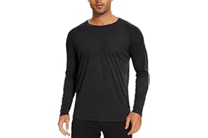 TACVASEN T Shirt Anti UV Homme Manche Longue Haut de Sport à Séchage Rapide Tops d'extérieur en Col Rond
