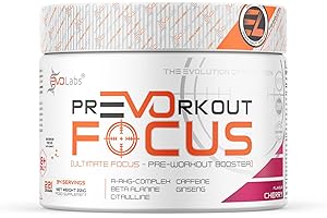 ‎EVOLABS EVOLabs® PrEVOrkout Focus Pulver 221g Pre-Workout Booster – Pump&Gaming Booster mit N-Acetyl-L-Cystein, Beta-Alanin, Guarana, Taurin&Siberian Ginseng – Trainingsbooster (Cherry)
