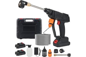 TBRFP Cordless Pressure Washer 21V, 6-in-1 Portable Power Washer with 2 6000mah Batteries, 5M Hose & Adjustable Nozzle – High-Pressure Jet Wash for Cars,Patios,Gardens & Outdoor Cleaning with Storage Case​