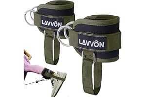LAVVON Fußschlaufe Kabelzug (Stabile Träger) -für Fitness Training am Kabelzug, Ankle Straps Fußfesseln für Damen und Herren, Kickbacks Fußschlaufe, Gym Zubehör Knöchelkabelbefestigungen