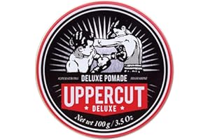 Uppercut Deluxe, Deluxe Pomade, Professional Water Based Pomade to Create Timeless and Classic Looks, Strong Hold and High Shine 100g