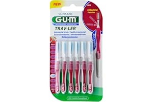 GUM Trav-Ler 6 Brossettes Interdentaires Réutilisables - Taille : 1612 : 1,4 mm