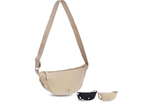 AMICHI - Bolso Bandolera Mujer de Nylon Impermeable | Bolso Pequeño Media Luna de Hombro o Cruzado para uso Diario, Trabajo, Deporte o Viaje