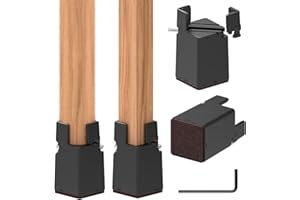 AIRUJIA Möbelerhöhung 10cm, Betthöher, Tischerhöher, Stuhlerhöher fügt 4 Zoll Höhe, Sofaerhöher für Quadrat/Runde Durchmesser 28-60 mm Stuhlbein, Betthöher mit Schraubklemme Schwarz