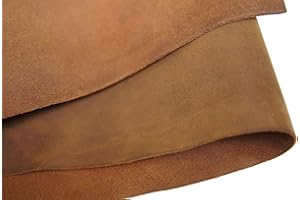 QINGMAI Rindsleder, Werkzeug Nähen Handwerk, Leder, quadratisch, 1,8-2,0 mm dick, Rindsleder, Hobby-Pferd, Handwerkskunst, Leder-Zubehör LEDERSTÜCKE … (Gelb Braun, 6"x12")