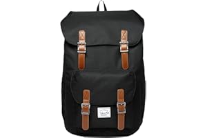 VASCHY Zaino Uomo, Zaino Università Vintage Zaino Donna Zaino Scuola Superiore Zaino da Viaggio Casual Zaino Porta PC 15.6 Pollici Zaino Mare Zainetto Uomo Pelle Trekking Campeggio Regalo di Natale