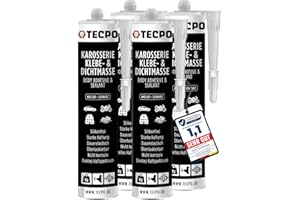 ‎TECPO TECPO Karosseriekleber 370g Karosserie Kleber und Dichtmasse Klebstoff Dichtmittel silikonfrei dauerelastisch überlackierbar (4x 370 g)