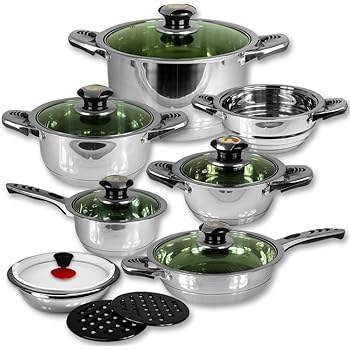 DB 16-teiliges Kochtopfset aus Edelstahl Topfset Kochtöpfe