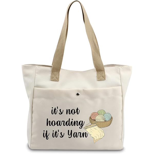 Trousse De Maquillage « Knit Is The New Yoga » - Cadeau Pour Tricoteuse, Maman, Grand-mère (toile, Zip Solide)