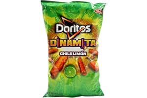 Doritos, Dinamita, Chile Limon Rolled Tortilla Chips, 9.75oz Bag (Pack of 4) by Frito Lay [Foods] by Doritos