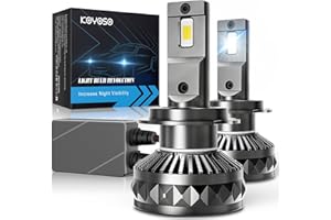 KOYOSO Bombillas H7 LED 30000LM, 160W Canbus Lámpara Faros Delanteros Coche Compatible 12V 24V 6500K Blanco