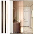 Wall Partition Room Divider Floor to Ceiling Wooden Slats - Screen Partition Post Living Room Simple Modern Entrance Restaurant Office Hollow Decor Column (Color : Wood 5Pcs, Size : 215cm/84.6in/7.0