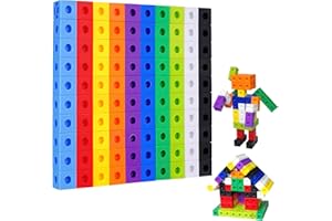 DAWRIS 100 Pcs Counting Blocks Maths for Children Counting Cubes with 10 Colours Maths Cubes Building Blocks Maths Counters for Kids Connecting Toys Linking Cubes for School & Home Early Maths Learning