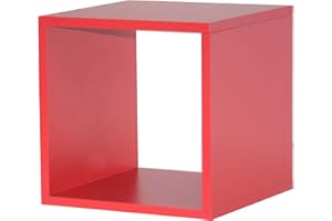 MeMi Me620ROS Cubo, Legno, Rosso, 35x35x35 cm