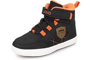 UOVO Boys Winter Boots Kids Trainers Water Resistant Mid-top Walking Shoes Fleece Lining Size 7 UK Toddler-5.5 UK Big Kid 24-39