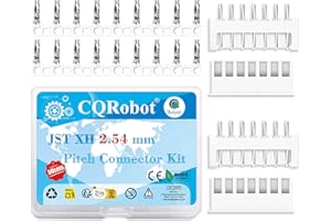 CQRobot JST XH 2,54 mm Paso 7-Pines Conector IC Enchufe Macho, Receptáculo Hembra Carcasa y T Forma Engarce Terminal Suite. 50 Juegos / 450 Piezas Cable a Placa Cable Adaptador Componentes.