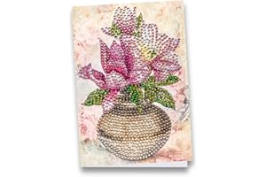Ideen mit Herz Diamond Painting Greeting Card | Rhinestone Edition | DIN B6 | 370 g/m² | Includes Stones, Envelope & Tool ... (Magnolia in Vase 01)