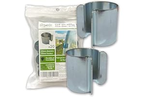 Elegardn® Lot de 20 Clips pour Serre 25mm x 30mm Clips pour Serre Tunnel de Jardin bâche Clips en métal avec revêtement Zinc