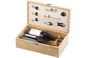 ‎CARLO MILANO Carlo Milano Flaschenöffner: 9-teiliges Sommelier-Set in edler Holz-Geschenkbox für 2 Weinflaschen (Weinflaschenbox, Weinbox, Geschenkpapier)